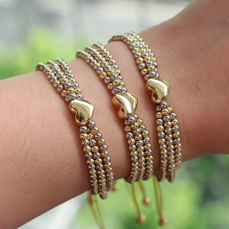 Copper Beaded Heart Shape Bracelets