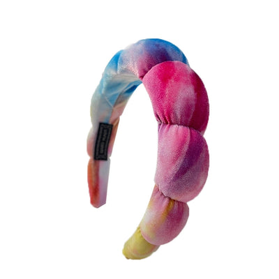 lady streetwear color block sponge hair band