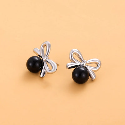 1 Pair Simple Style Bow Knot 304 Stainless Steel 18K Gold Plated Earrings