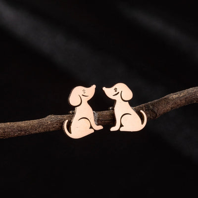 1 Pair Cute Simple Style Dog Polishing 304 Stainless Steel 18K Gold Plated Ear Studs