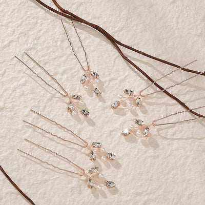 Antique U-shaped Hairpin Hair Accessories Simple Rhinestone Pin Hairpin Photography Portrait High-end Hair Hairpin