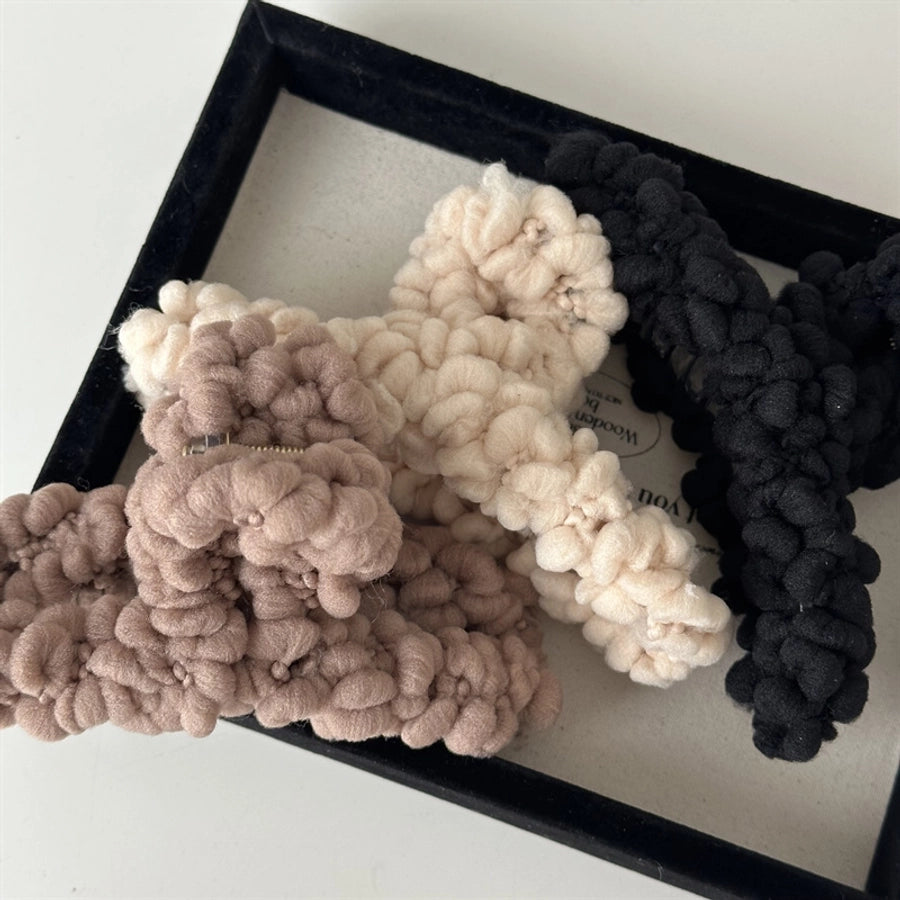 simple style solid color cloth hair claws