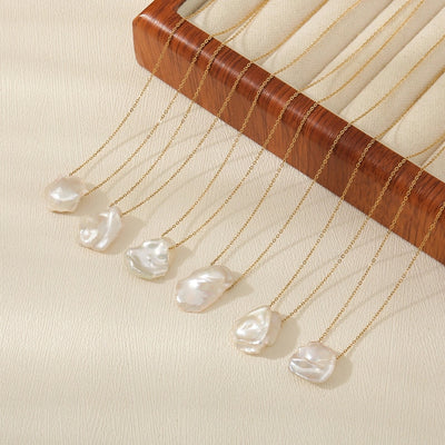 Jewelry Casual Cute Commute Irregular 304 Stainless Steel Freshwater Pearl Pendant Necklace