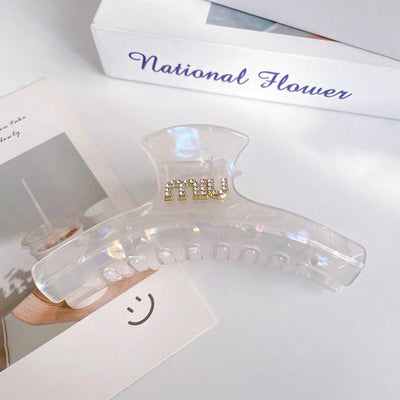 Mermaid Ji acetate hairpin female  back head bath pan head grip elegant temperament shark clip headdress