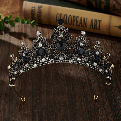 glam luxurious lady crown alloy plating inlay zircon crown