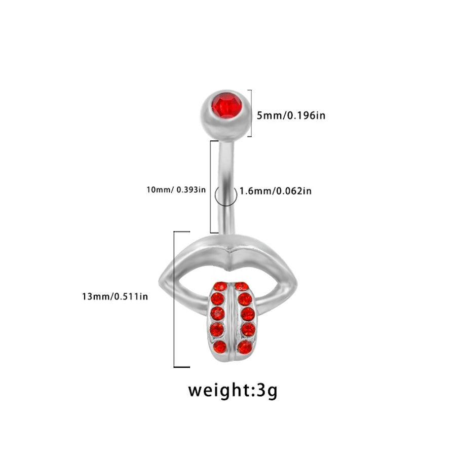 1 Piece Lip Rings Sexy Classic Style Heart Shape Smile Face Butterfly Pure Titanium Titanium Alloy Epoxy Plating Acrylic Rhinestones Glass White Gold Plated Belly Rings