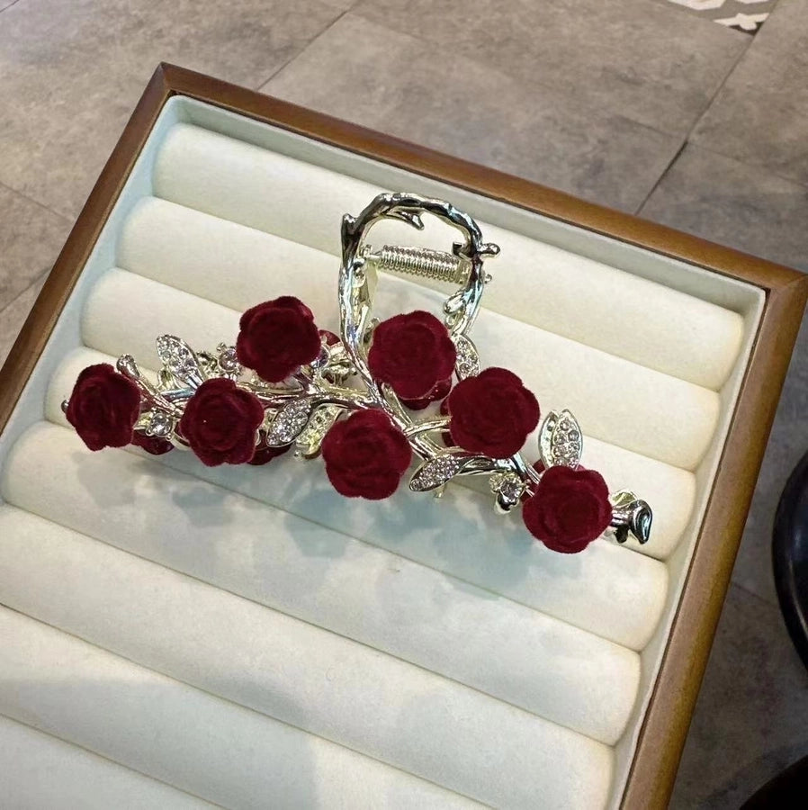 women's elegant romantic rose alloy hair claws