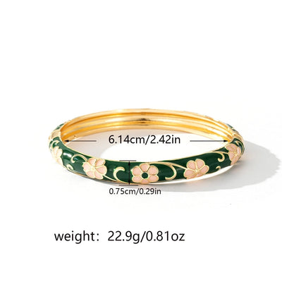 Jewelry Retro Flower Copper Bangle