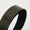 Women's Elegant Luxurious Checkered Cloth Inlay Rhinestones Hair Band