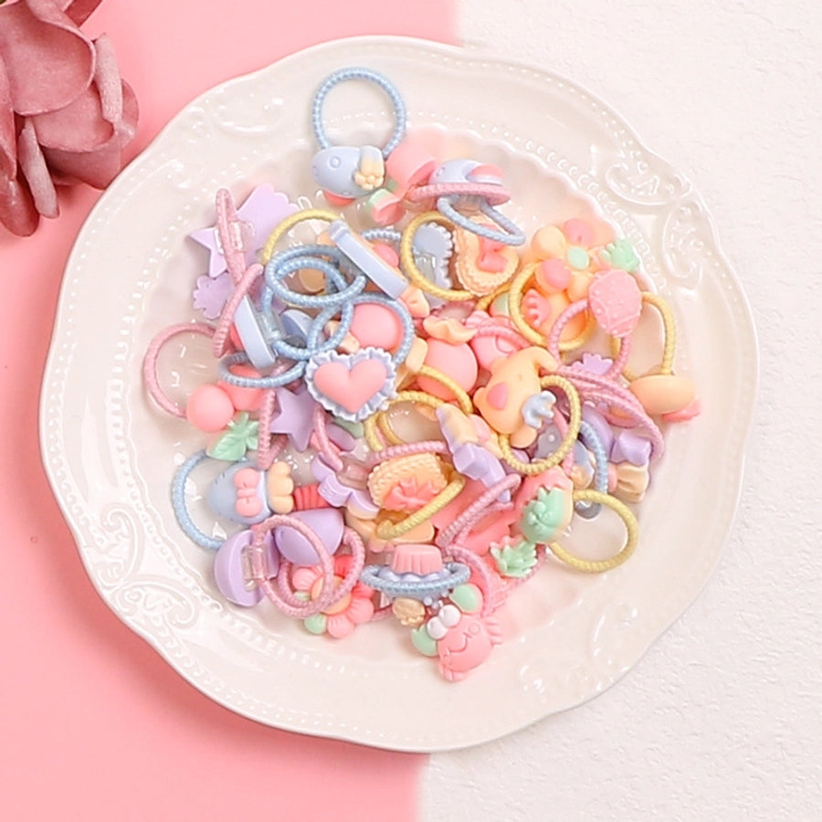 kid's cartoon style animal fruit bow knot arylic hair tie