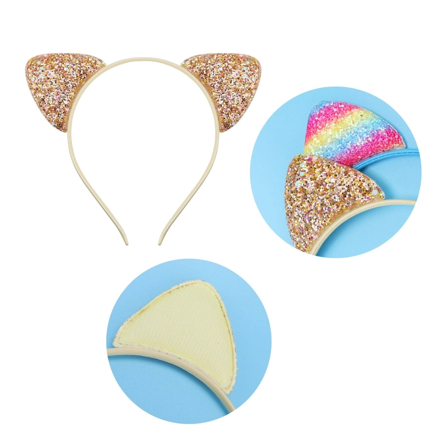 cute cat ears cloth sequins hair band 1 piece