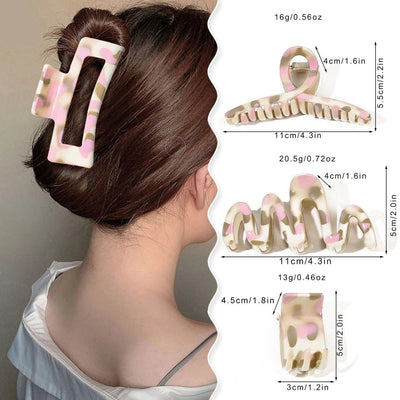 Women's Simple Style Commute Color Block Resin Painted Handmade Hollow Out Hair Claws