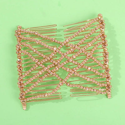 fashion geometric alloy resin seed bead hair combs 1 piece
