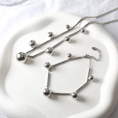 Jewelry Streetwear Geometric 304 Stainless Steel Plating Multi Charms Bracelet Multi Charms Necklace