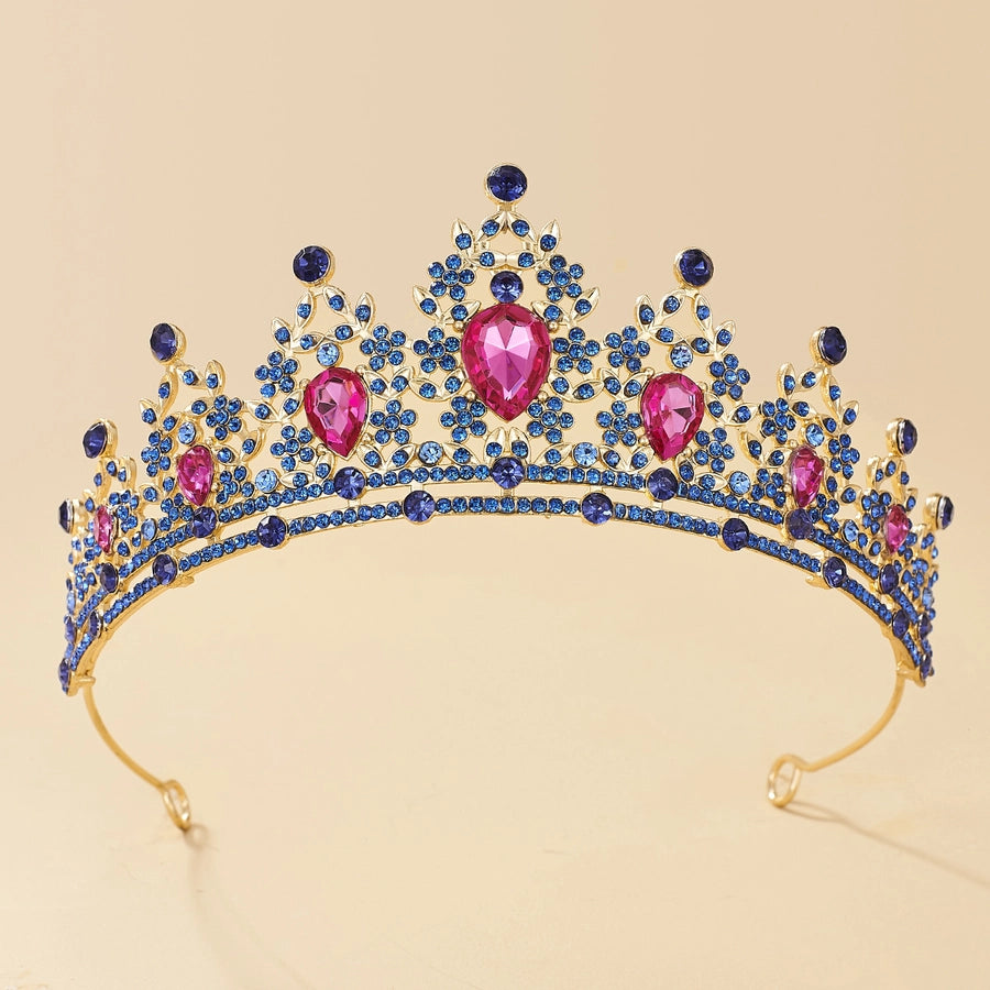 glam luxurious lady crown alloy plating inlay zircon crown