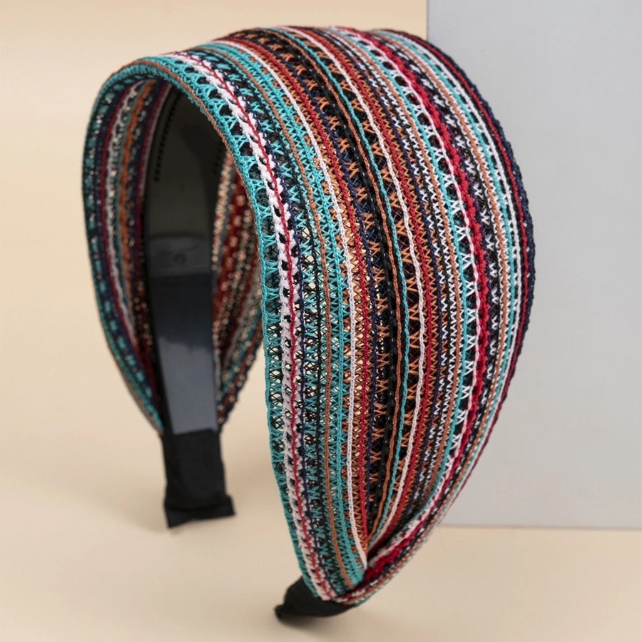 Women's Simple Style Color Block Linen Hair Band