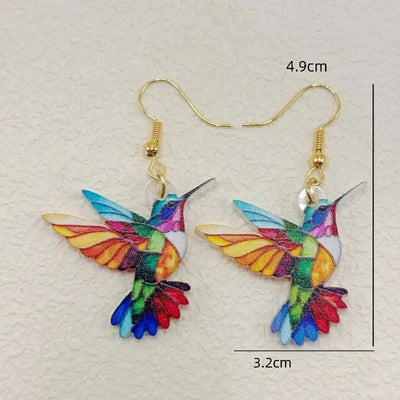 1 Pair Cartoon Style Exaggerated Cool Style Bird Arylic Iron Drop Earrings
