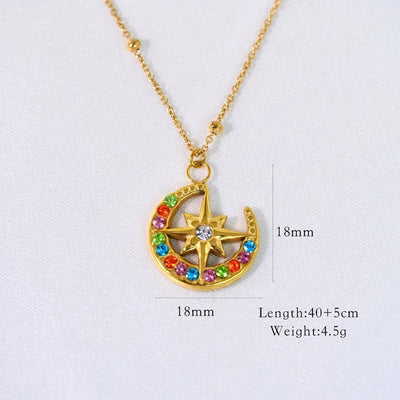 Jewelry Casual Simple Style Streetwear Geometric Titanium Steel Zircon Inlay Pendant Necklace