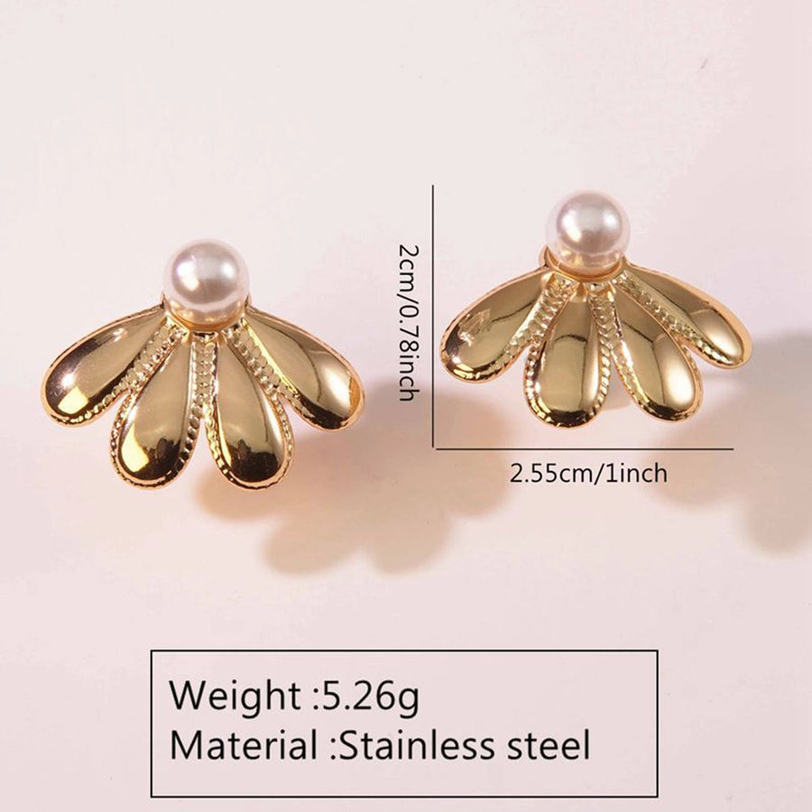 1 Pair Elegant Simple Style Flower 304 Stainless Steel Ear Studs