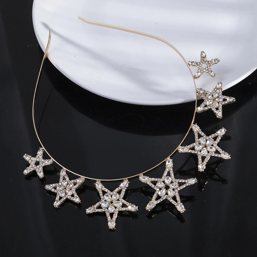 simple style star alloy plating inlay zircon hair band