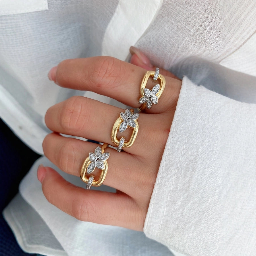 Jewelry Vintage Style Classic Style Geometric Copper Zircon Mixed Metal Rings Bracelets Earrings