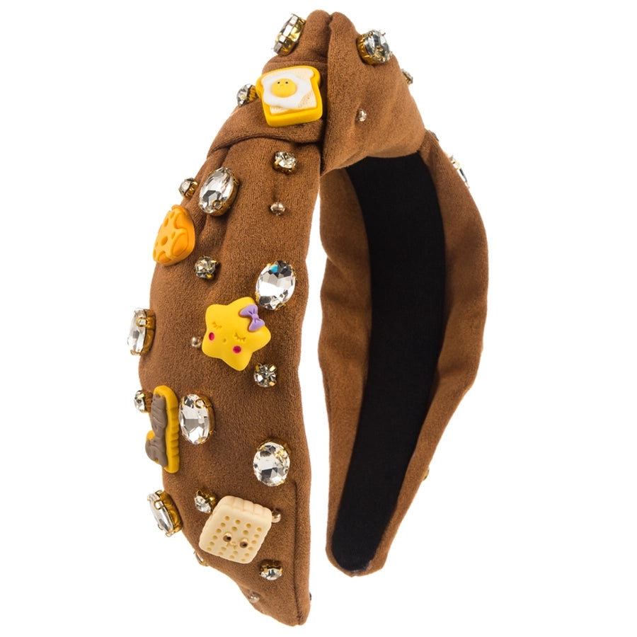 women's sweet simple style ice cream flannel inlay artificial pearls hair band