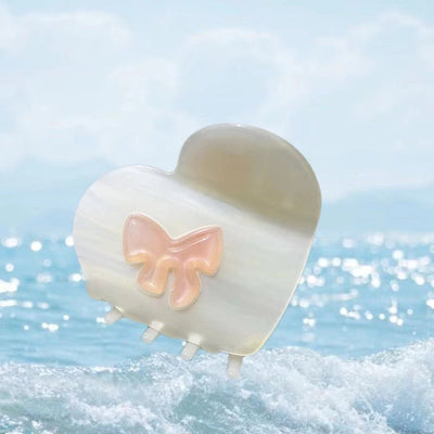 Women's Simple Style Heart Shape Bow Knot Acetic acid sheets Hair Claws