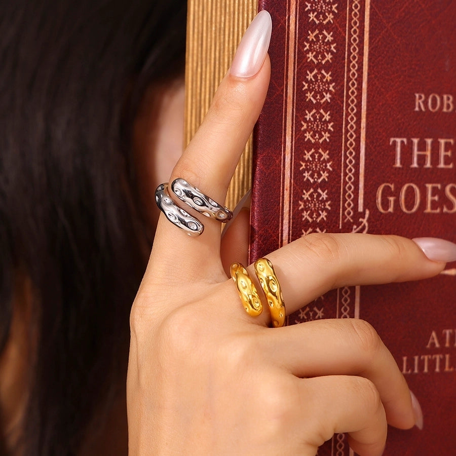 Jewelry Casual Elegant Modern Style Geometric 304 Stainless Steel 18K Gold Plated Plating Rings