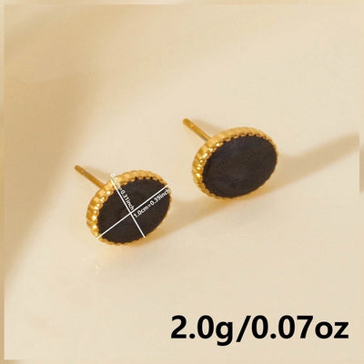 1 Pair Elegant Geometric Round 304 Stainless Steel Ear Studs