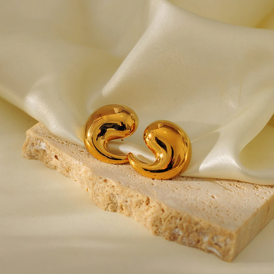 1 Pair IG Style Water Droplets 304 Stainless Steel Ear Studs