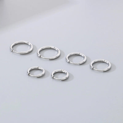 1 Pair Simple Style Round 304 Stainless Steel 18K Gold Plated Earrings