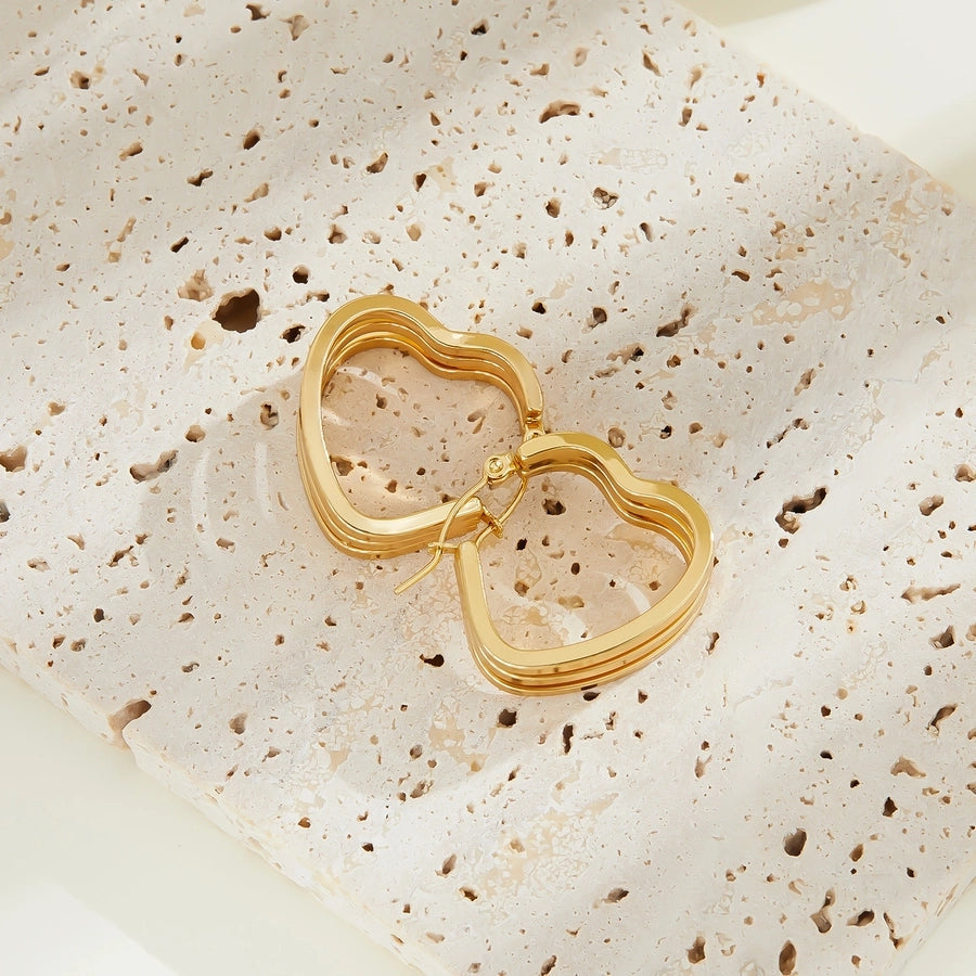 1 Pair IG Style Classic Style U Shape Irregular Heart Shape Irregular 201 Stainless Steel Earrings