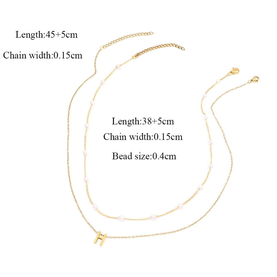 Jewelry Simple Style Classic Style Letter 201 Stainless Steel 304 Stainless Steel Pendant Necklace