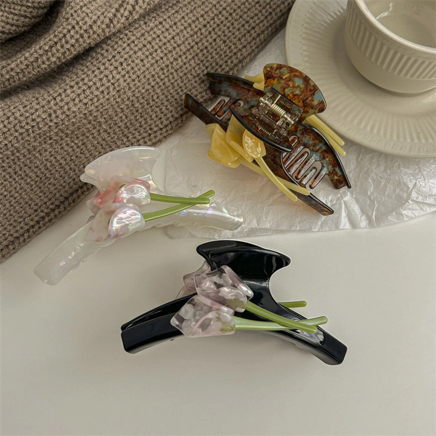 Women's Elegant Simple Style Flower Acetic acid sheets Hair Claws