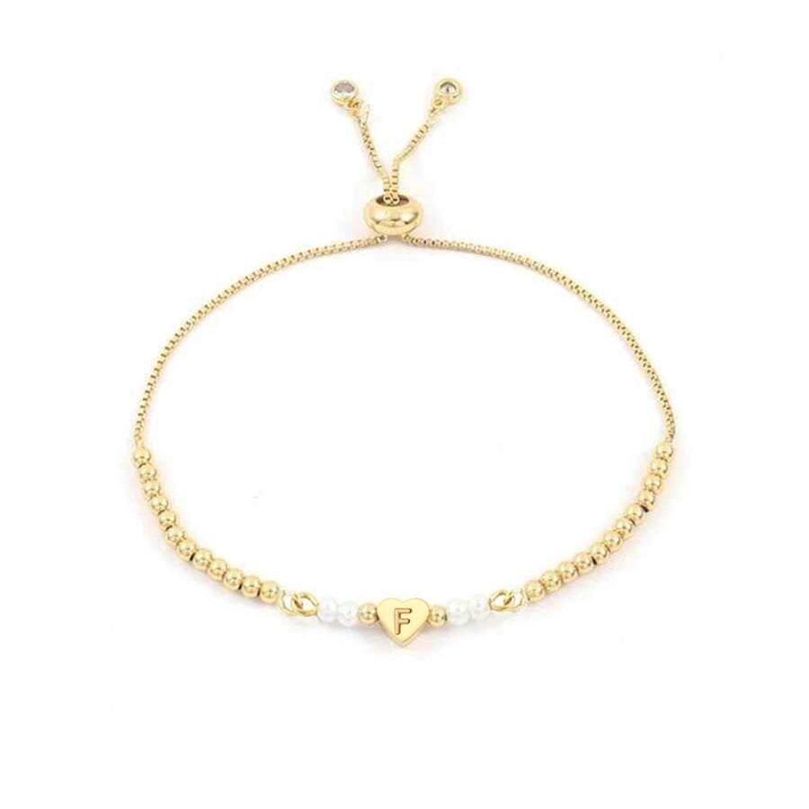 304 Stainless Steel Copper Letter Heart Shape Bracelets