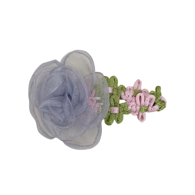 Korean Style Net Yarn Flowers Side Clip Side Fringe Hairpin Female Forehead Exquisite 2024 New Short Hair Headwear Female BB Clip