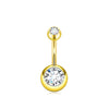 1 Piece 1 Set Belly Rings Simple Style Shiny Geometric 316L Stainless Steel  Copper Inlay Zircon