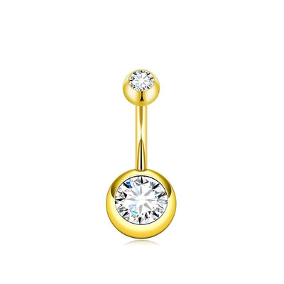 1 Piece 1 Set Belly Rings Simple Style Shiny Geometric 316L Stainless Steel  Copper Inlay Zircon