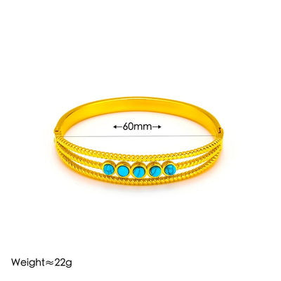 Vintage Style Classic Style Heart Shape 304 Stainless Steel 18K Gold Plated Bangle In Bulk