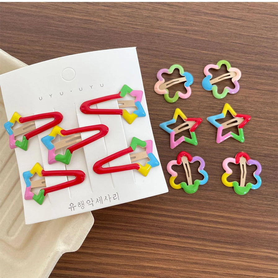 Girl'S Casual Cute Sweet Star Flower Metal Star Flowers Hair Clip