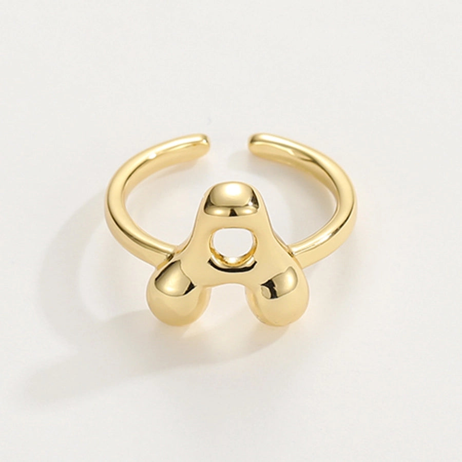 Copper 18K Gold Plated Plating Letter Copper Rings