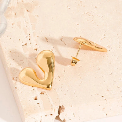 1 Pair Casual French Style Pentagram Round Heart Shape 304 Stainless Steel 18K Gold Plated Ear Studs