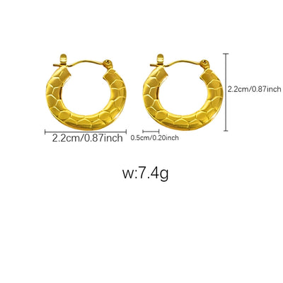 [Whole Body Titanium Steel] Geometric Irregular Titanium Steel Earrings Commuter's All-Matching Earrings