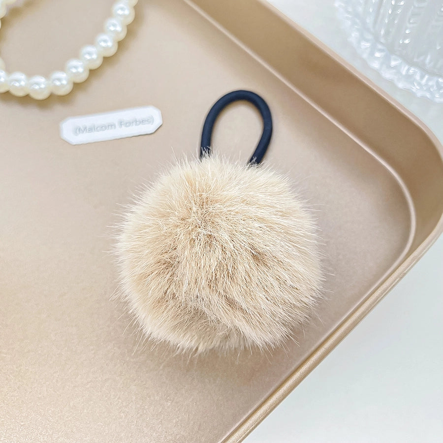 Women's Simple Style Solid Color Plush Hair Tie