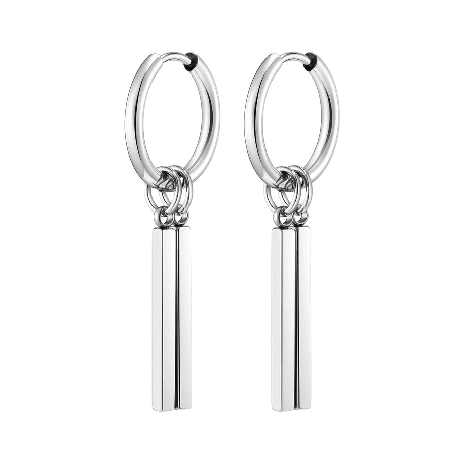 1 Pair Simple Style Rectangle Polishing 201 Stainless Steel Drop Earrings
