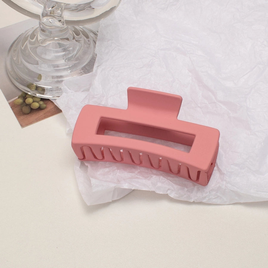 simple style solid color plastic resin spray paint hair clip 1 piece