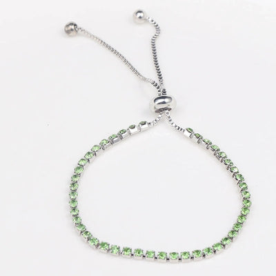 Europe and the United States  hot jewelry fashion simple 4mm copper inlaid zircon bracelet women's high-grade  adjustable bracelet