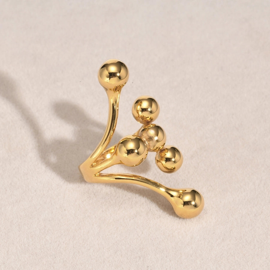 Jewelry IG Style Solid Color 304 Stainless Steel 18K Gold Plated Rings