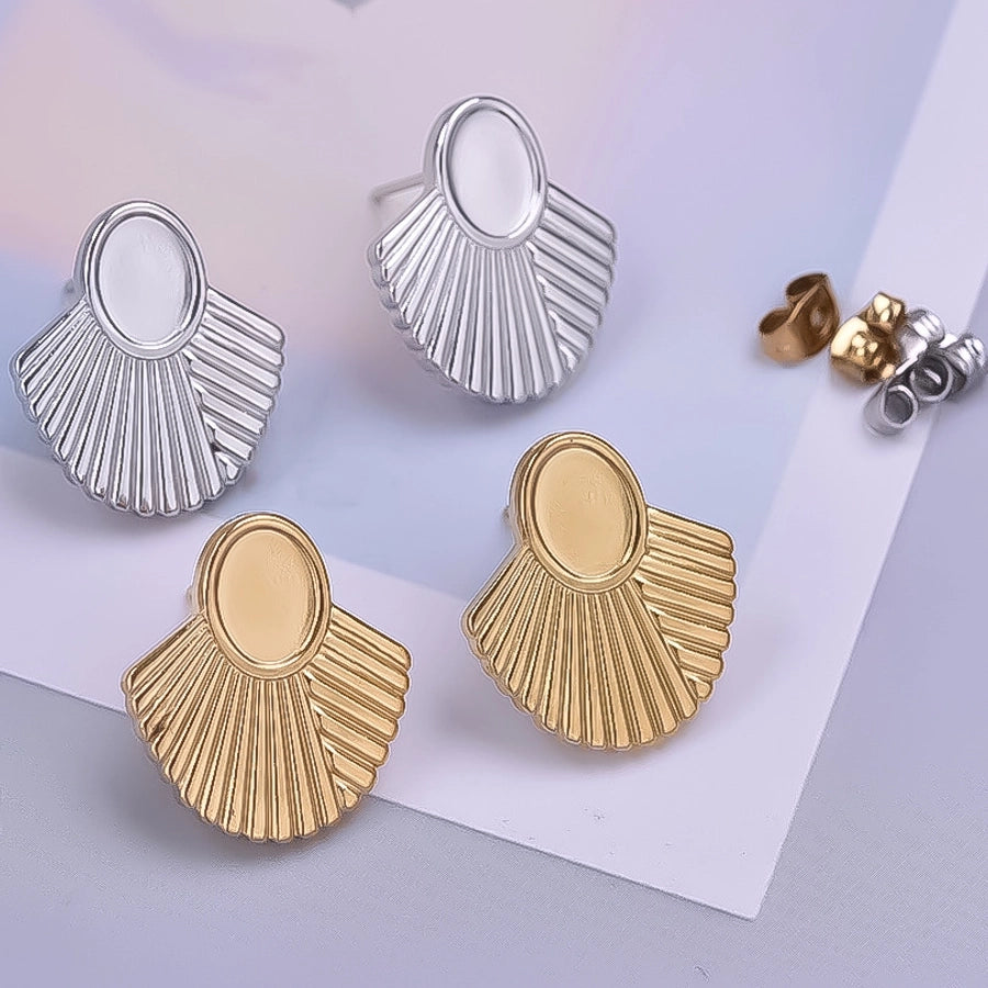 1 Pair Basic Simple Style Geometric Plating 304 Stainless Steel Ear Studs