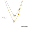 Jewelry Simple Style Butterfly Titanium Steel Plating Double Layer Necklaces